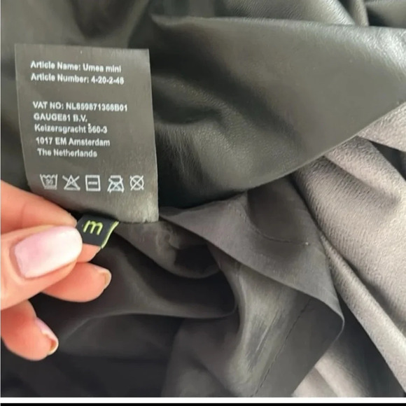 Revolve x GAUGE81 Umea Vegan Leather Mini Skirt - Black - Medium - Picture 6 of 7